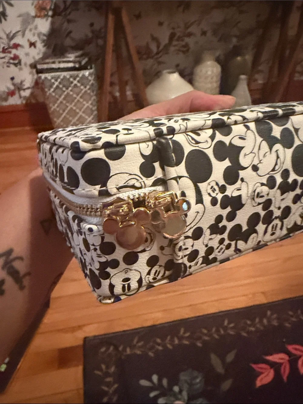 Baublebar Mickey Mouse Black & White Zip Jewelry Case